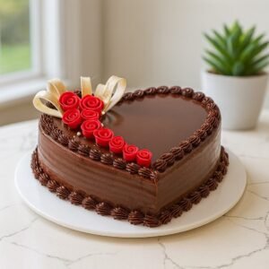 Chocolate Heart Bloom cake